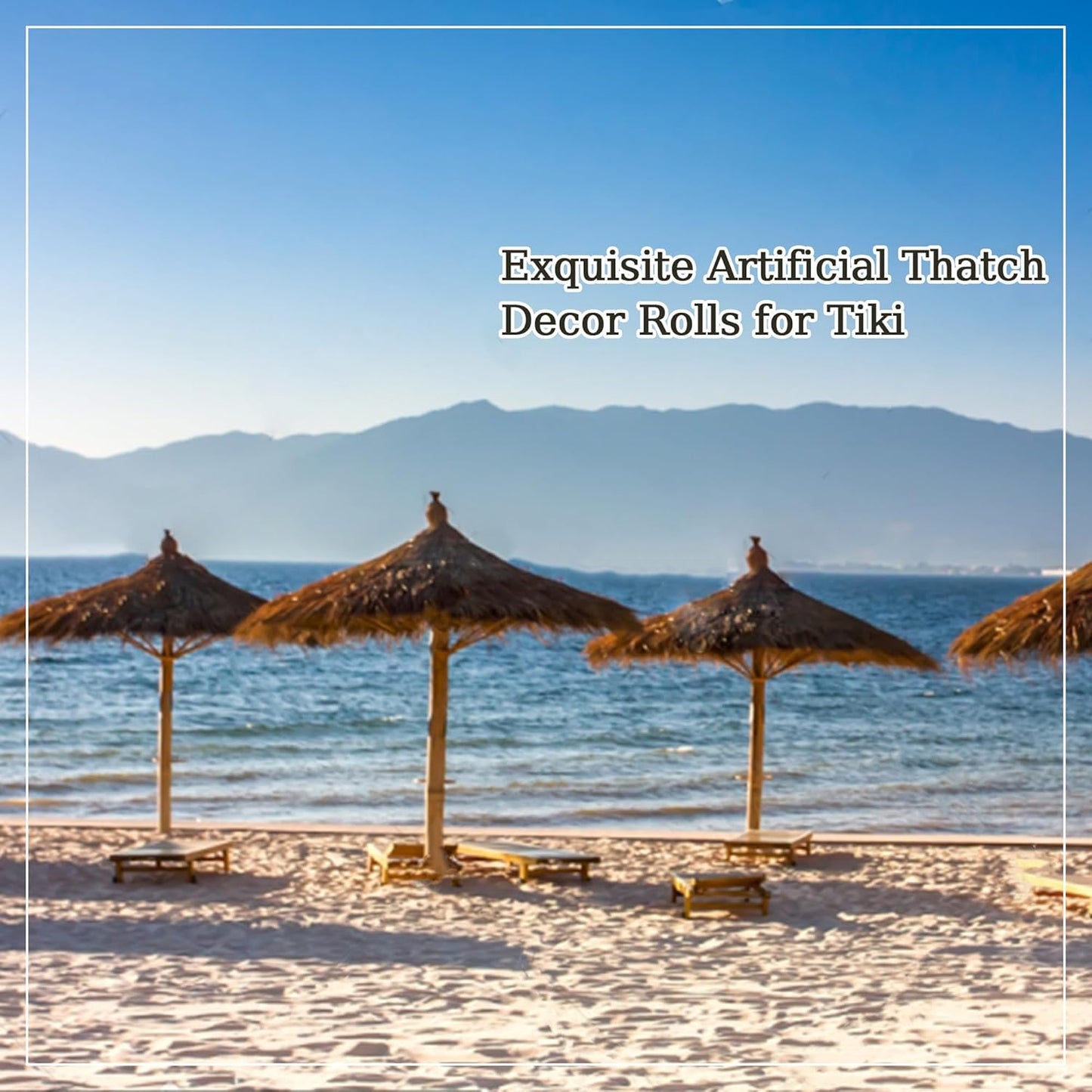 Premium Mexican Style Artificial Palm Thatch Roof Rolls. 5 Lengths, 2 Colors. Waterproof. Easy Install. Ideal for Tiki Bars, Parties, Gardens & Fences (10ft x 16in - Palm Color Thatch)