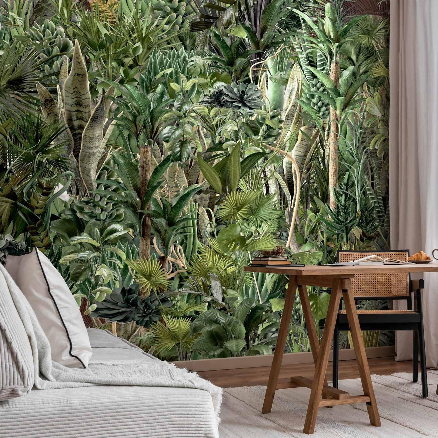 artgeist Wall Mural Leaves 116x83 in - XXL Peel and Stick Self-Adhesive Wallpaper Removable Large Sticker Foil Wall Decor Print Picture Image Design Plants Abstract Nature Botanical b-C-0858-a-a