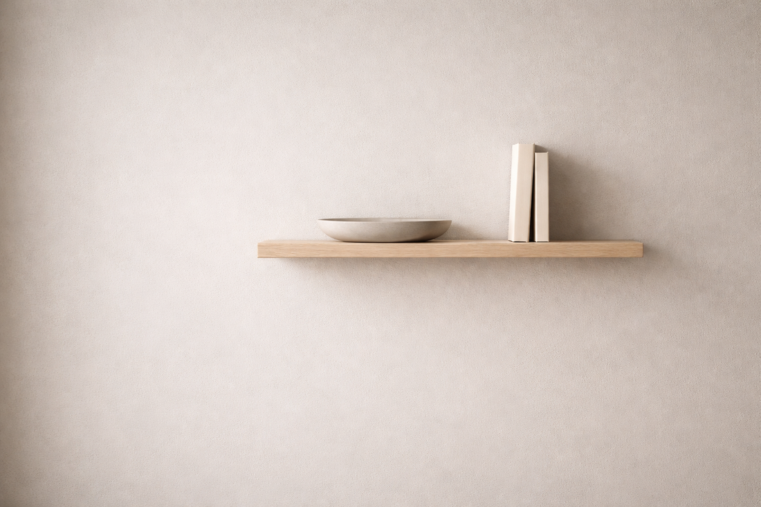 Simple Floating Storage That Reduces Surface Clutter