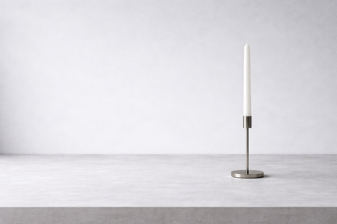 Simple candle display that improves calm and visual clarity