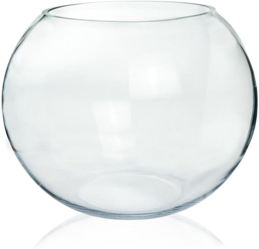 Craft And Party, Fish Bowl Vase, 14" Height x 16" Width Glass Fish Bowl Vase, Bubble Bowl vase for Terrarium, Flower vase Centerpiece