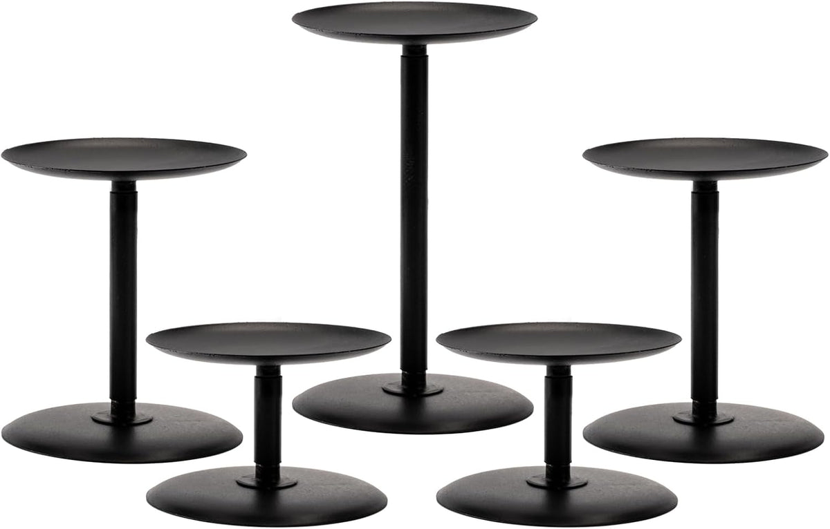 Homemory Holloween Candle Holders for Pillar Candles Set of 5 (Black)