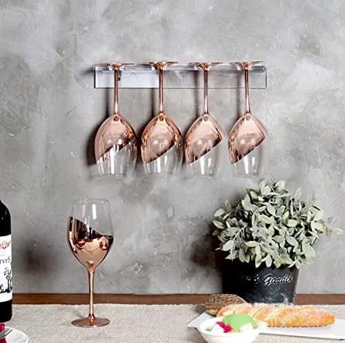 WANLIAN Wine Glass Holder - Wall Mounted Acrylic, Pack of 2 - Reception Party & Kitchen Tableware Storage Rack