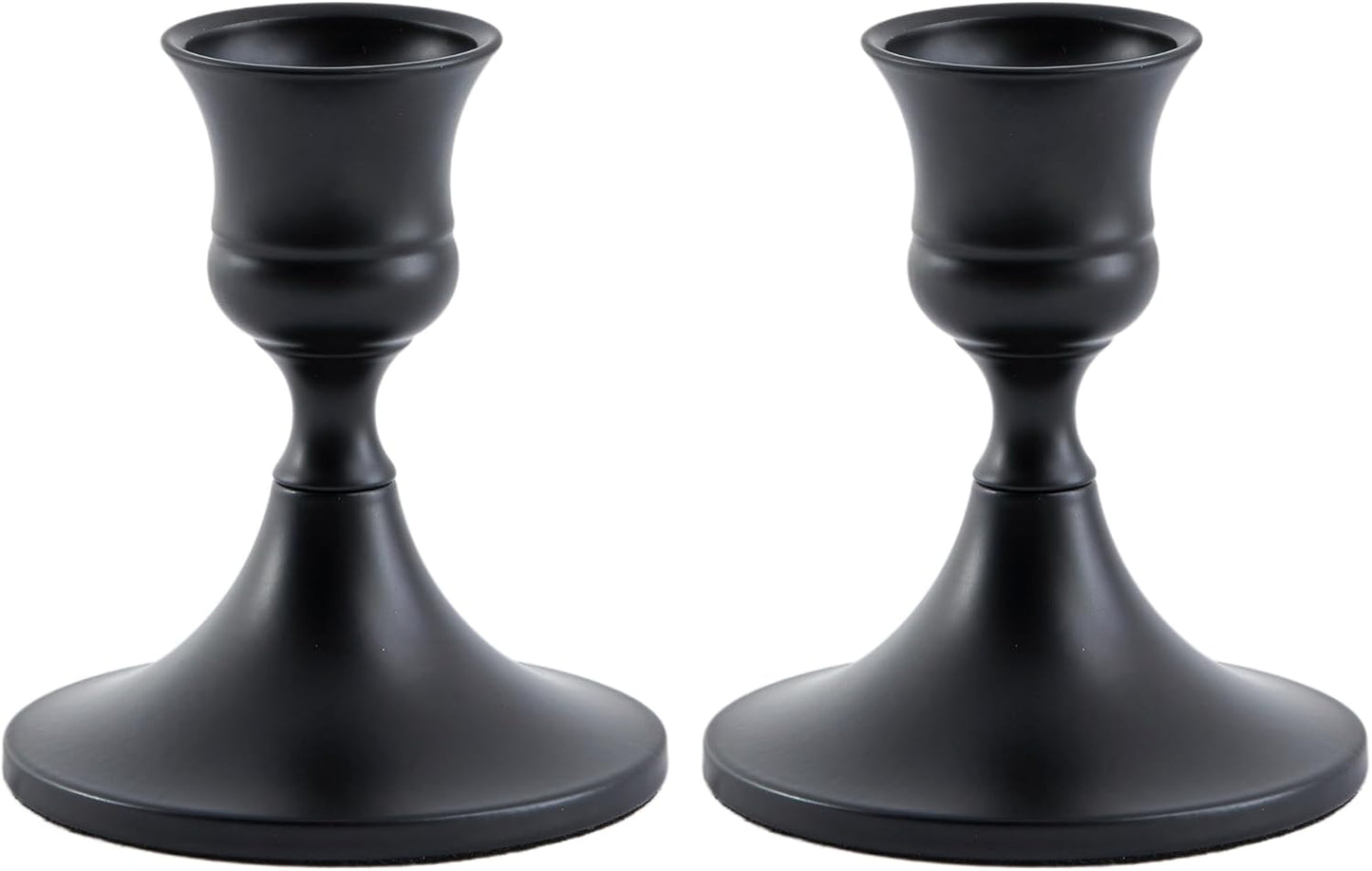 Black Taper Candle Holder Set, Vintage Metal Candlestick Holders for Table Décor (Black)