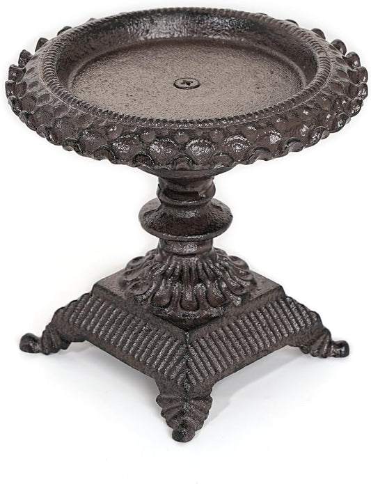 Cast Iron Candle Holder - Rustic Style Decorative Pillar Candle Holders, Center Pieces Decoration for Table, Modern Farmhouse French Country Decor, 6.5" Candle Stand Fits Multi-Size Candles