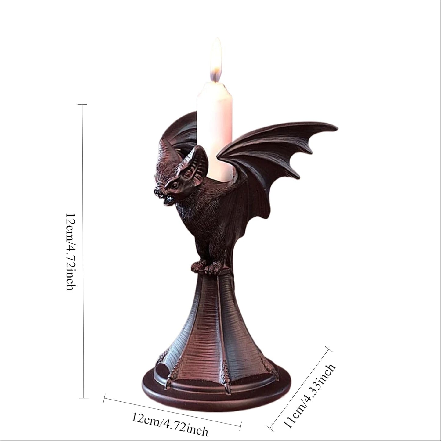 Bat-Inspired Resin Candle Holder for Seasonal Home Decor