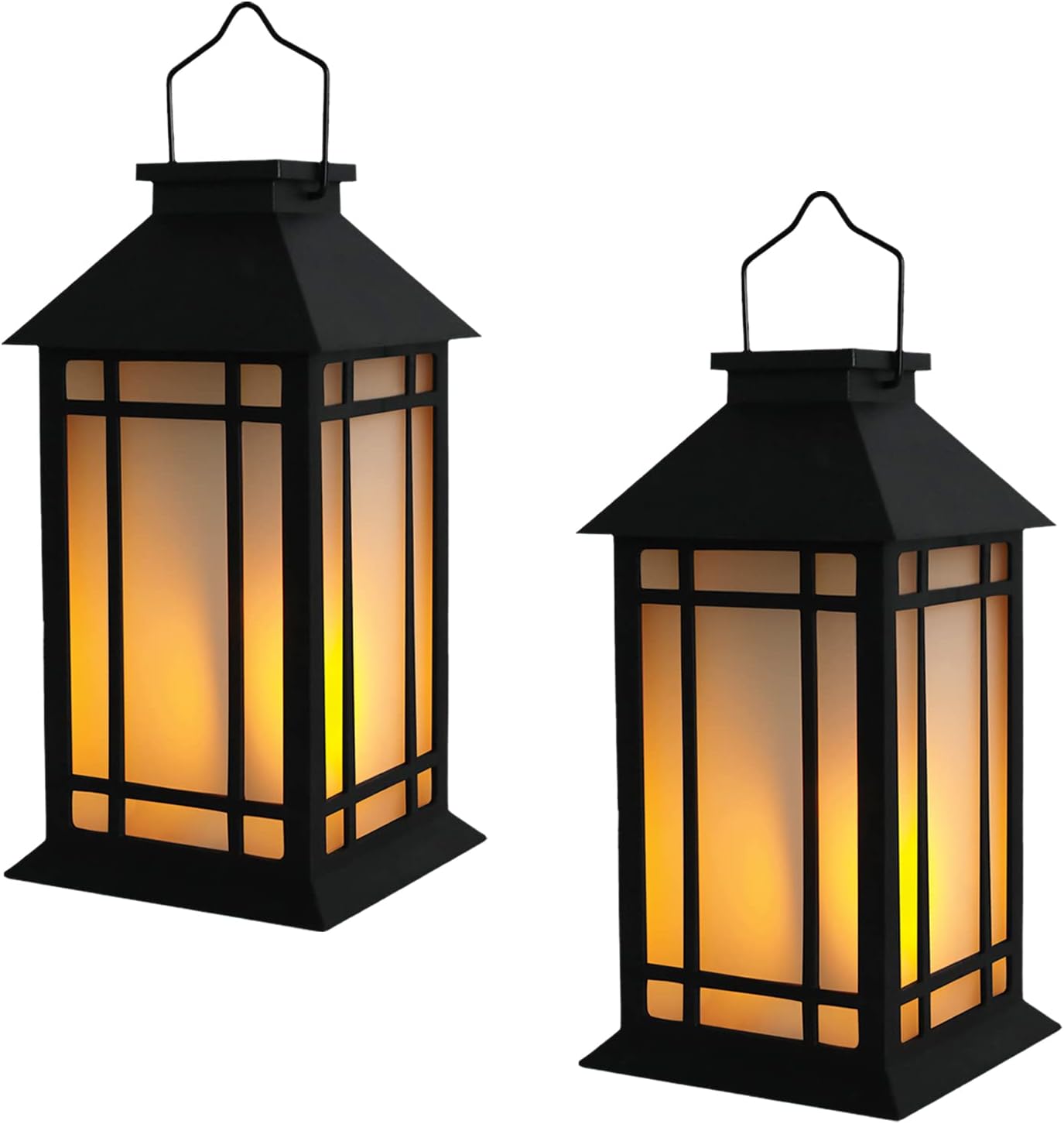 13-Inch Waterproof Battery-Powered Outdoor LED Lantern with Flameless Candle & Timer