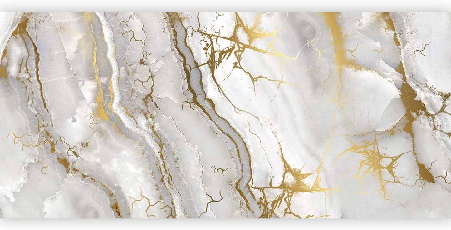 artgeist Wall Mural Peel and Stick Marble Stone 212x98 in - XXL Self-Adhesive Corner Wallpaper Removable Large Sticker Foil Angle Wallpaper Wall Decor Print White f-C-10015-a-a