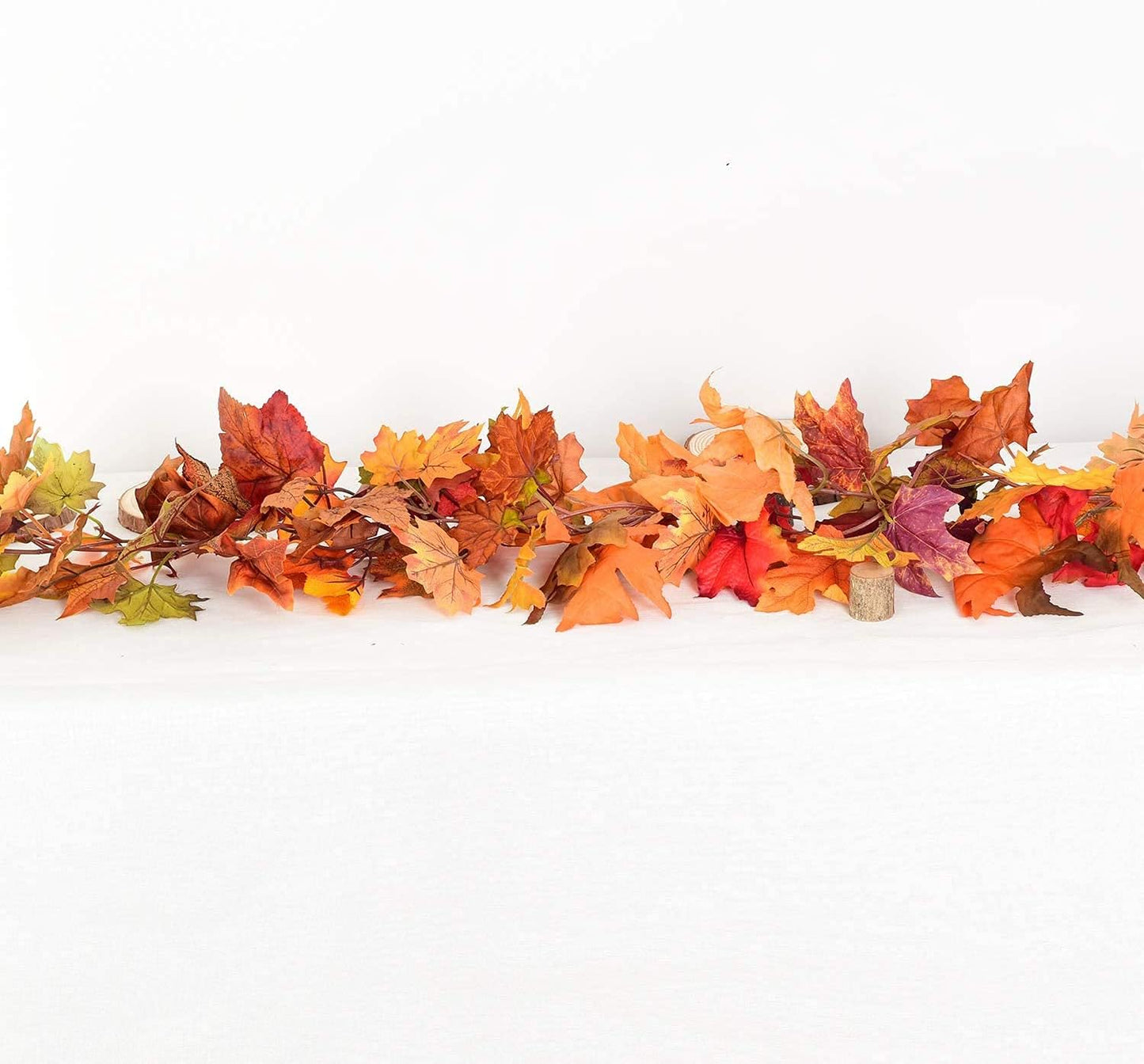 3 Pack Fall Maple Leaf Garland Artificial Maple Garland, Autumn Hanging Fall Leave Vines for Indoor Outdoor Wedding Thanksgiving Dinner Party Decor