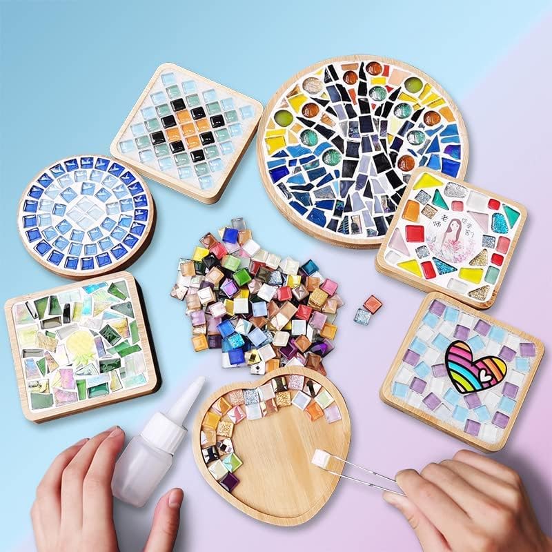 1.1 LB Irregular Crystal Mosaic Tiles,Small Particle Color Decal Crystal Glass Tile DIY Hobbies Children Handmade Crystal Craft for DIY Handmade Decorative Materials (Black White Gray Series)