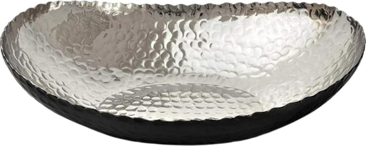 Hand Hammered Decorative Bowl for Home Decor, 12.75-Inch Black and Nickel Plated – Key Bowl for Entryway Table, Catch All, Decorative Fruit Basin, Key Holder, Bowls for Home Decor