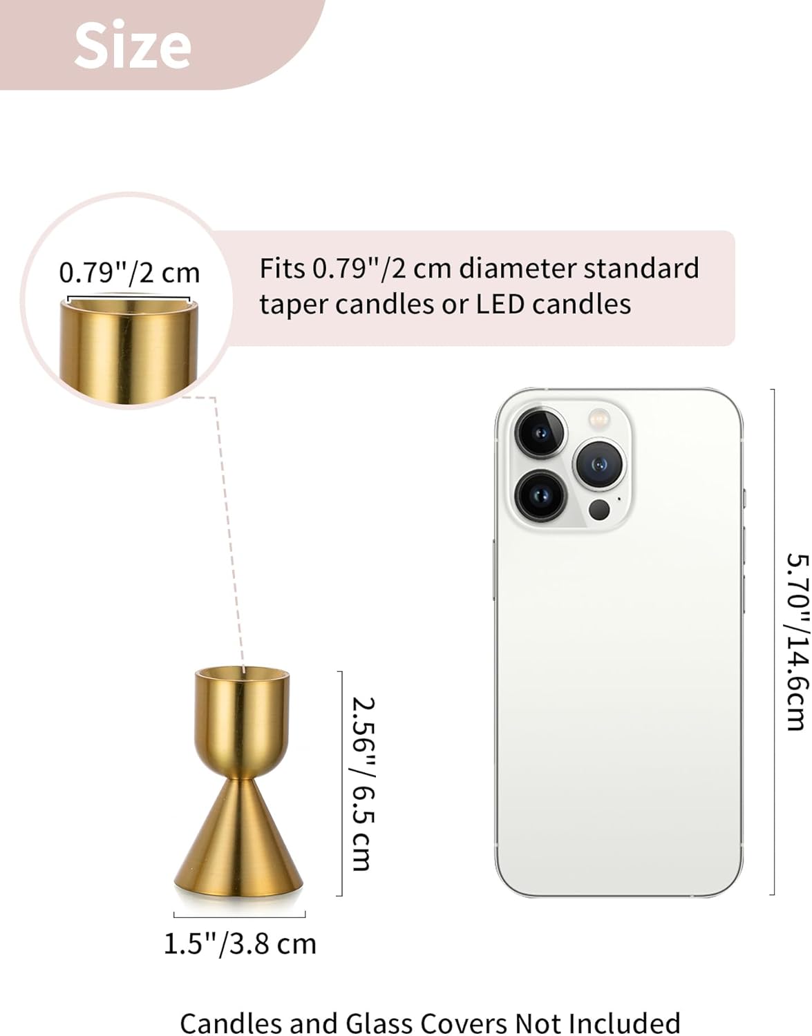 Candle Stick Candle Holder: Set of 4 Gold Aluminium Candlestick Holders - Brass Taper Candleholder for Fall Thanksgiving Christmas Table Fireplace Decoration