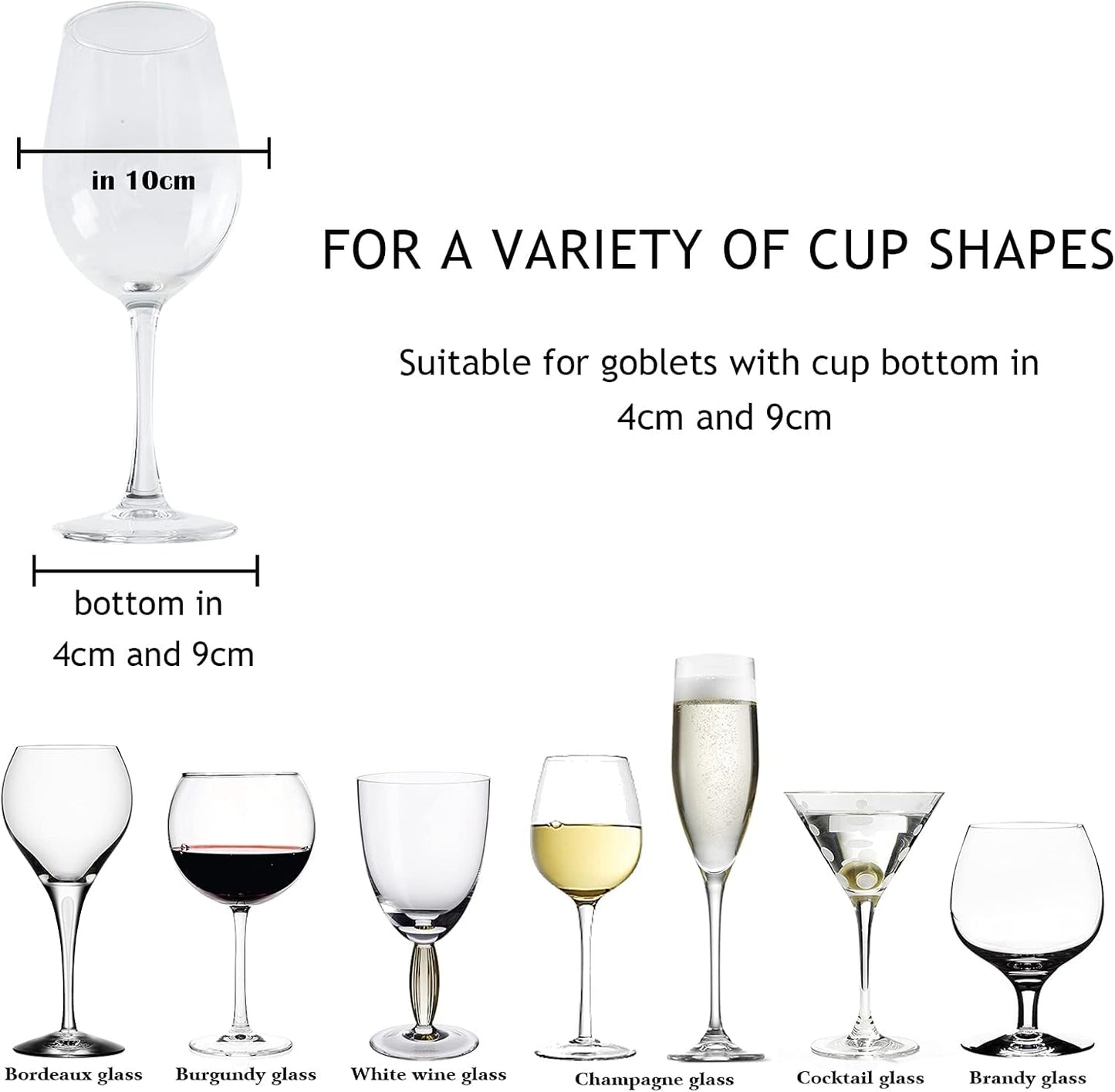 11.8 Inch Wine Glass Rack,Set of 4 Stemware Wine Glass Hanging Rack, Metal Wine Glass Holder Under Cabinet Organization and Storage for Kitchen Bar Decor
