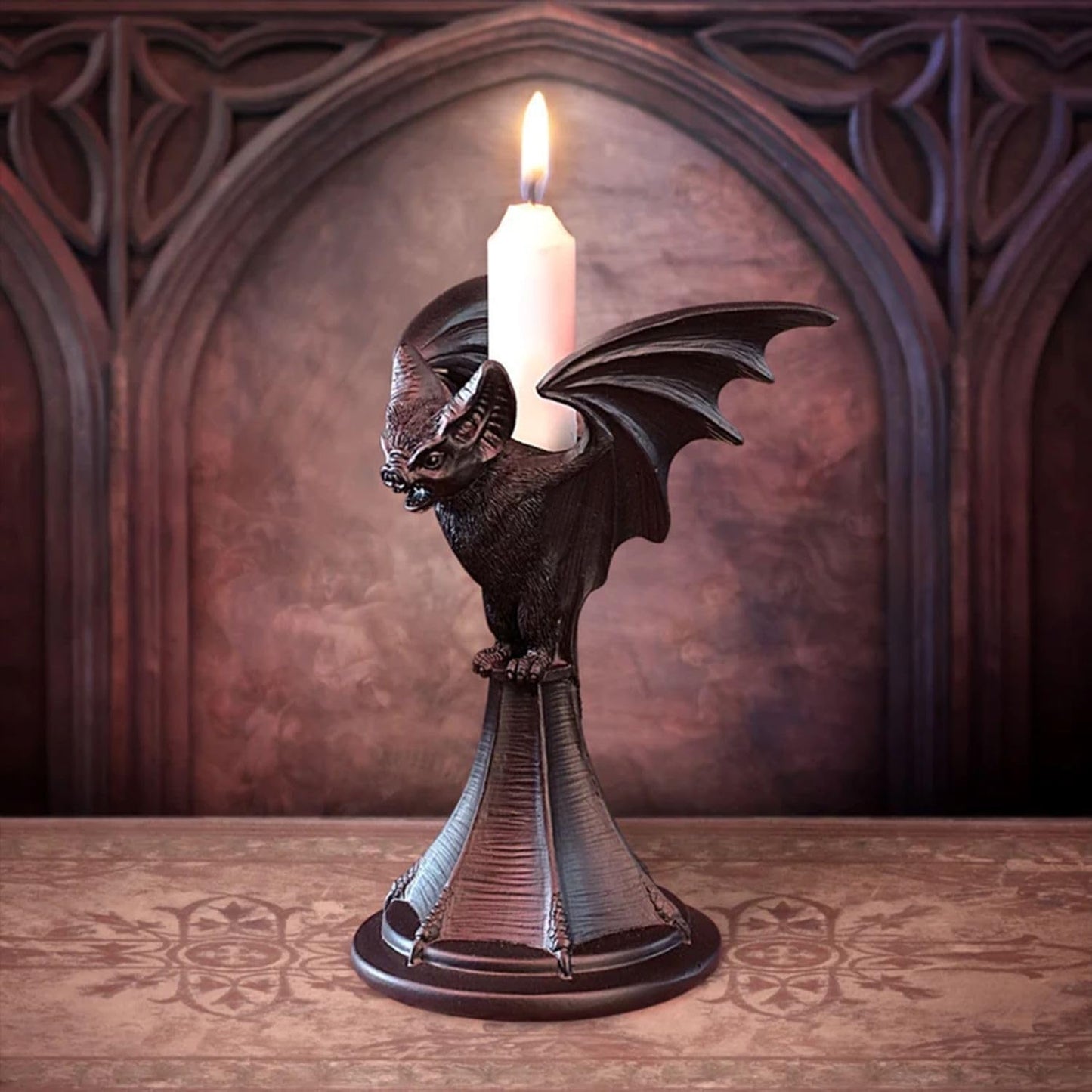 Bat-Inspired Resin Candle Holder for Seasonal Home Decor