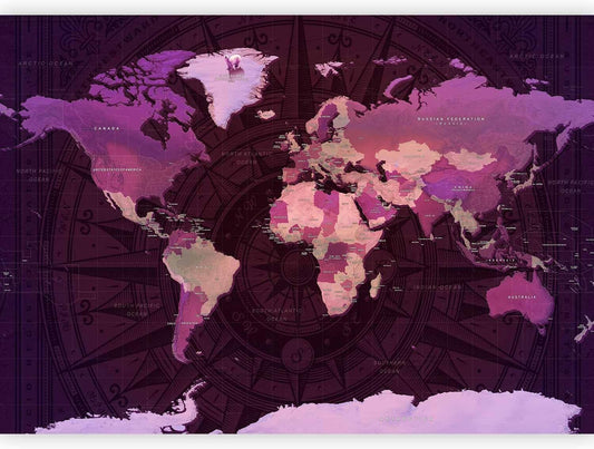 artgeist Premium Wall Mural World Map 79x55 in - XXL Non-Woven Wallpaper Fleece Wall Decor Photo Print Picture Image Design Home Map of The World k-A-0273-a-a