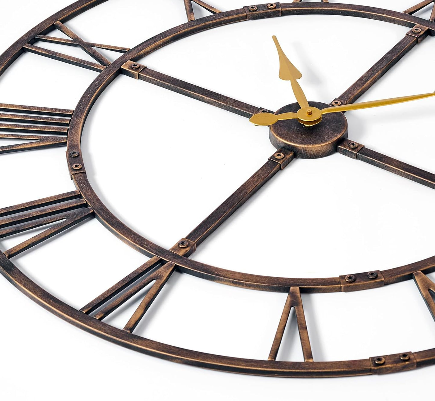 Large Modern Roman Wall Clock — 40” Oversized Silent Metal Frame for Calm Living Spaces