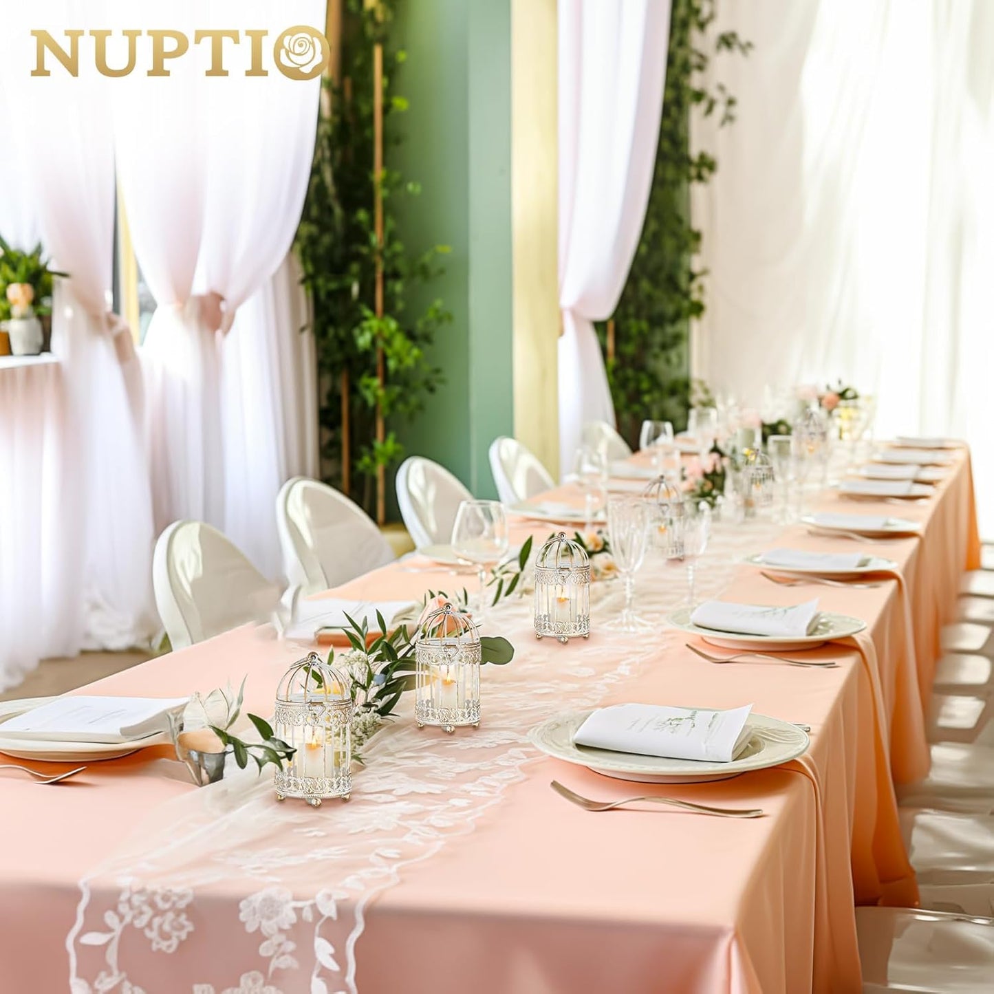 Tea Light Candle Holders: 2 Pcs 6 inch H Distressed White Bird Cage Lantern Centerpiece Hanging Metal Birdcage Tealight Votive Holder for Home Fireplace Dining Table Living Room Decoration