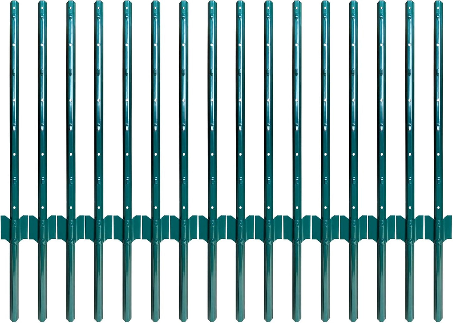 ARIFARO Fence Posts 3 Feet Sturdy Duty Metal Fencing Poles, Pack of 16, No Dig Garden U Post for Wire Fencing Steel Post for Yard, Outdoor Wire