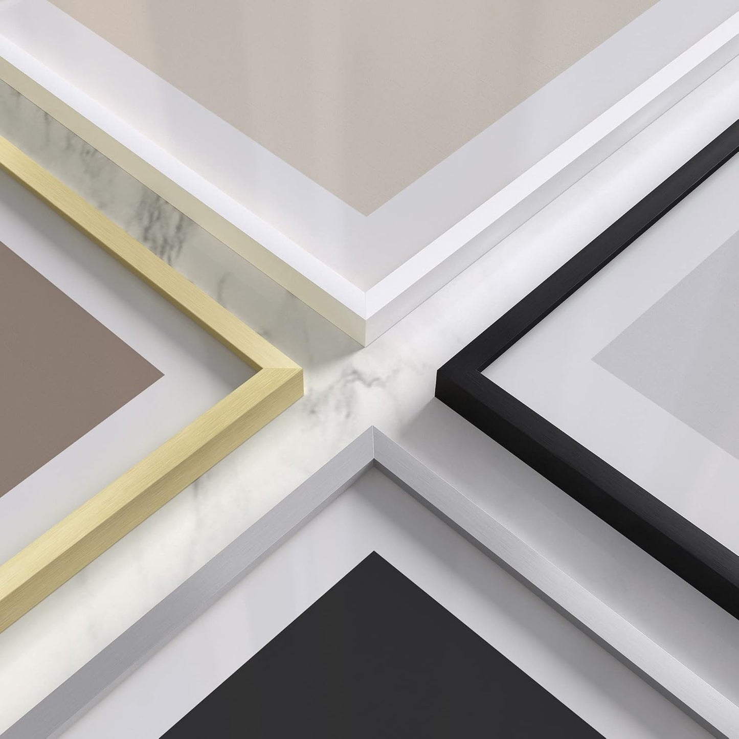 HAUS AND HUES 20x30 White Metal Picture Frames - Features Premium Aluminum, Vertical & Horizontal Hang, Shatterproof Plexiglass - Perfect for Home, Room, Office (20x30 in, White, Set of 15)