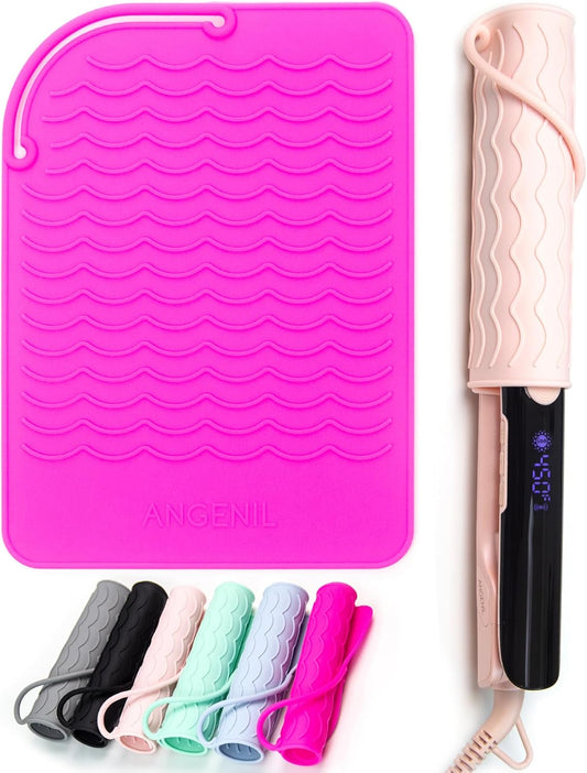 ANGENIL Heat-Resistant Silicone Mat for Hair Irons, 9 x 6.5 inch, Protecting Your Counter Safely