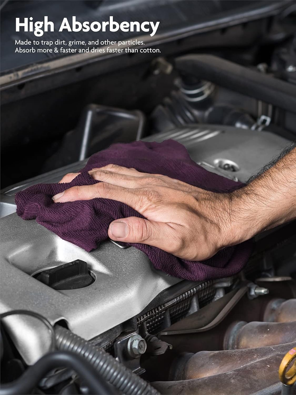 Fantasticlean Microfiber Cleaning Cloth Roll -90 Pack, Tear Away Microfiber Towels, 12" x 12", Reusable, Washable, Scratch Free, Ultra Absorbent Dish Rags for Car, Home, Garage or Shop (Deep Purple)