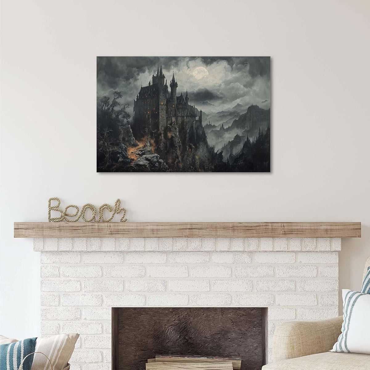 JFHCQJPK Vintage Castle Poster Dark Academy Victorian Gothic Castle Wall Art Poster Moody Mystical Art Print Suitable for Home Living Room Bedroom8x12in Frameless