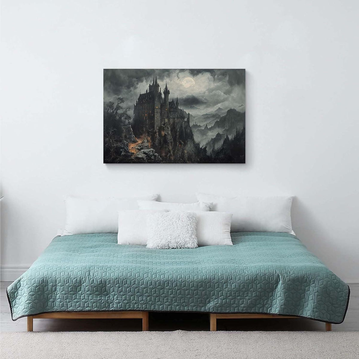 JFHCQJPK Vintage Castle Poster Dark Academy Victorian Gothic Castle Wall Art Poster Moody Mystical Art Print Suitable for Home Living Room Bedroom8x12in Frameless