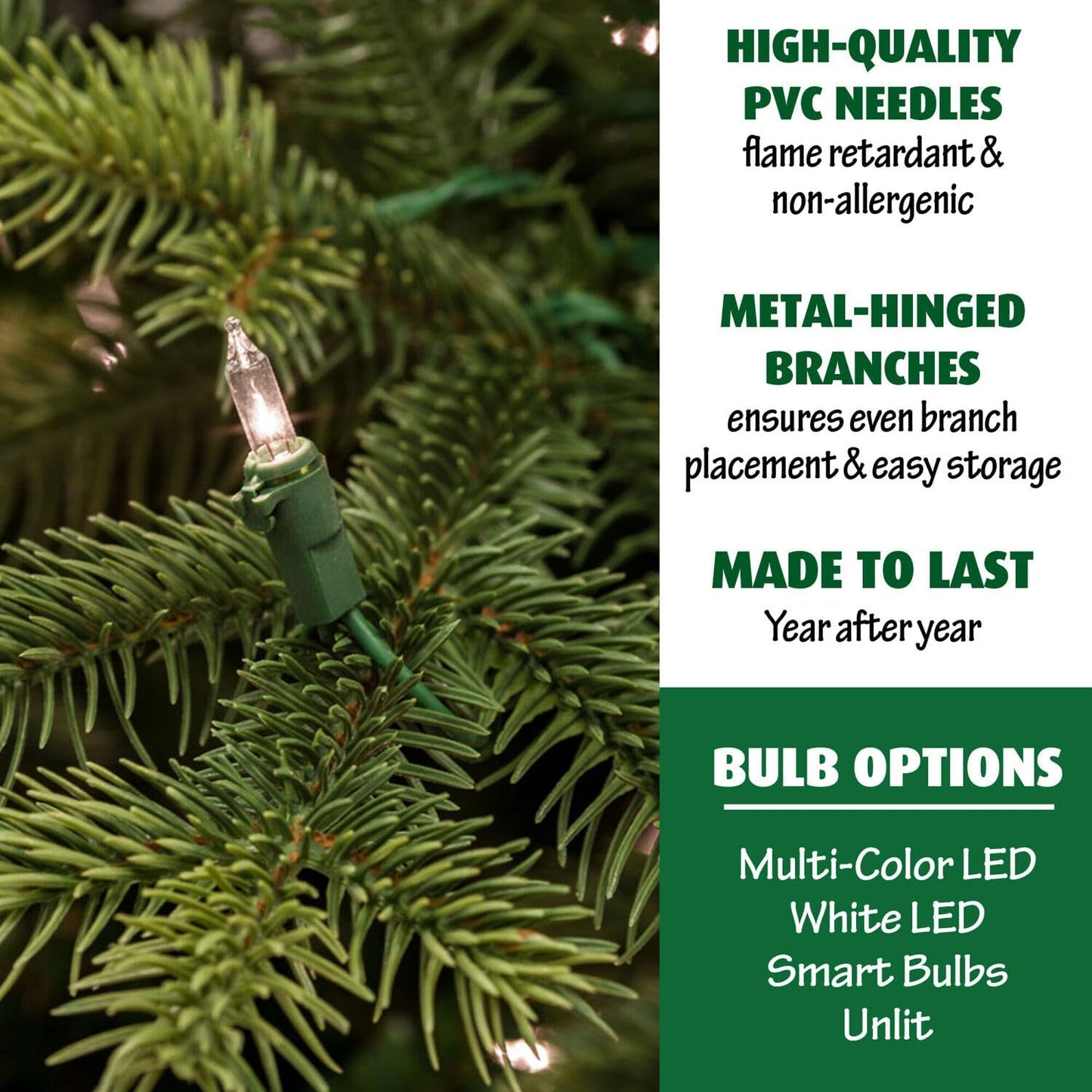 Fraser Hill Farm 7.5-Ft. Carmel Pine Slim Artificial Christmas Tree with Warm White LED Lights and Stand, Prelit Foldable Fake Tree with Realistic Foliage for Home Decoration
