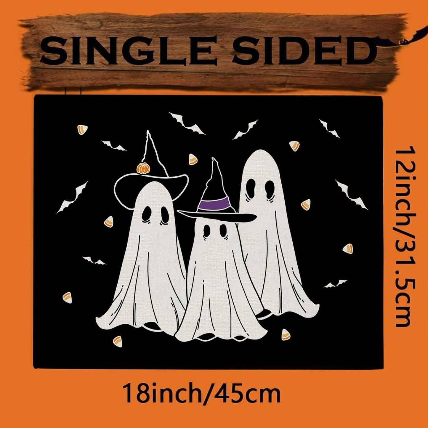 Halloween Placemats Ghost Pumpkin Bat Set of 4 Table Mats Seasonal Cute Home Party Kitchen Dining Table Decorations