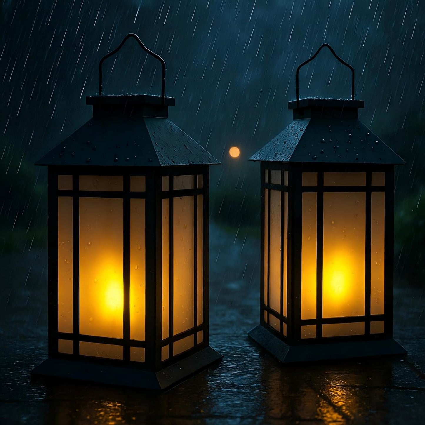 13-Inch Waterproof Battery-Powered Outdoor LED Lantern with Flameless Candle & Timer