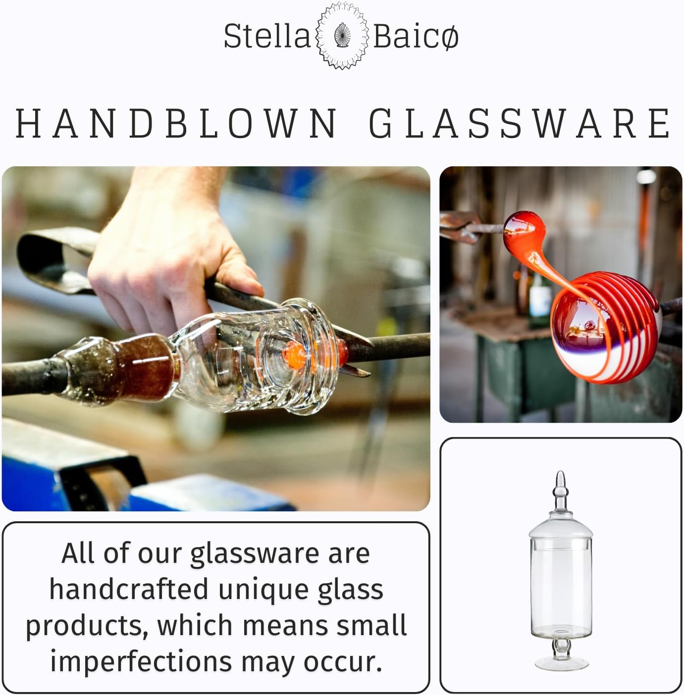 Glass Apothecary Jars with Lids, Candy Jar for Candy Buffet, Elegant Decorative Jars for Wedding and Dispaly (Height: 15", Diameter: 5.1")