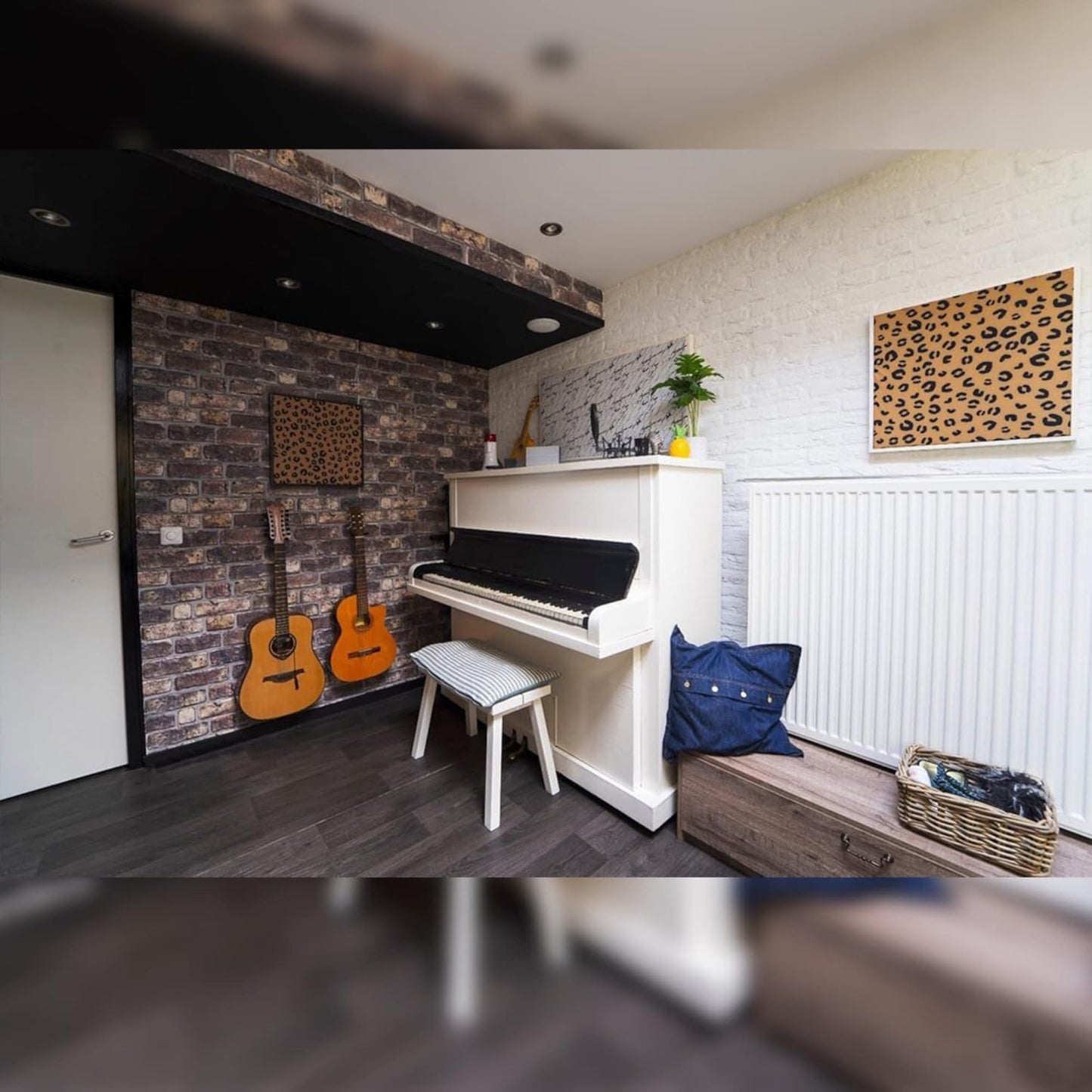 Dundee Deco 3D Wall Panels Faux Brick - Cladding Grey Brown Stone Look Wall Paneling, Styrofoam, Sample, Size 10 x 10 in.