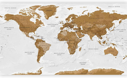 artgeist Premium Wall Mural World Map 197x110 in - Non-Woven Wallpaper Fleece Wall Decor Photo Print Picture Image Design k-A-0093-x-a