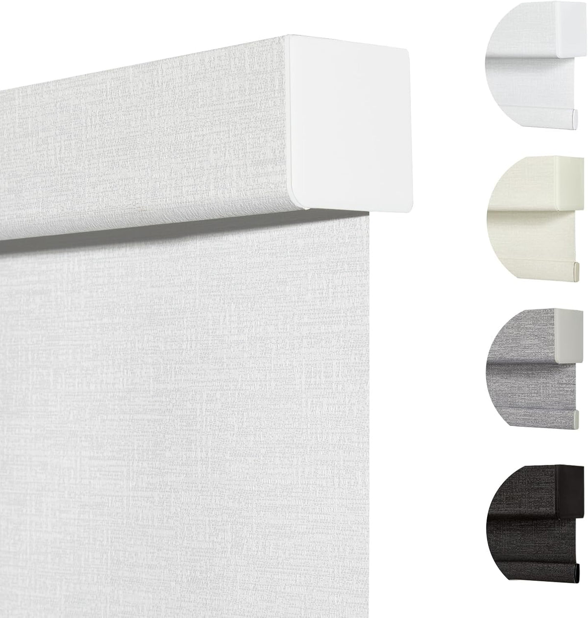 Persilux Blackout Roller Shades & Blinds Windows Shades Free-Stop Blackout Blinds with Jacquard Fabric,Cordless Blinds Pull Down Shades for Home, Easy to Install for Door/Office, White(18" W x 48" H)