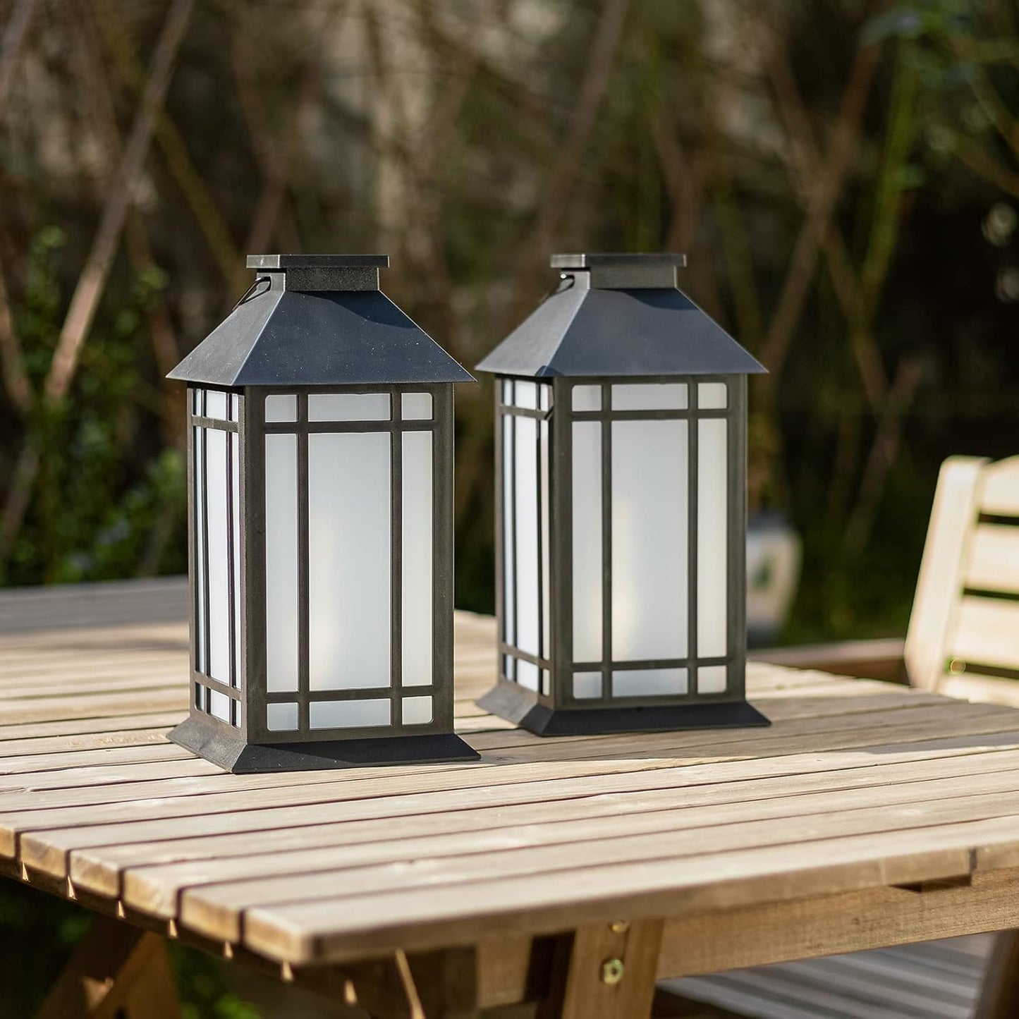 13-Inch Waterproof Battery-Powered Outdoor LED Lantern with Flameless Candle & Timer