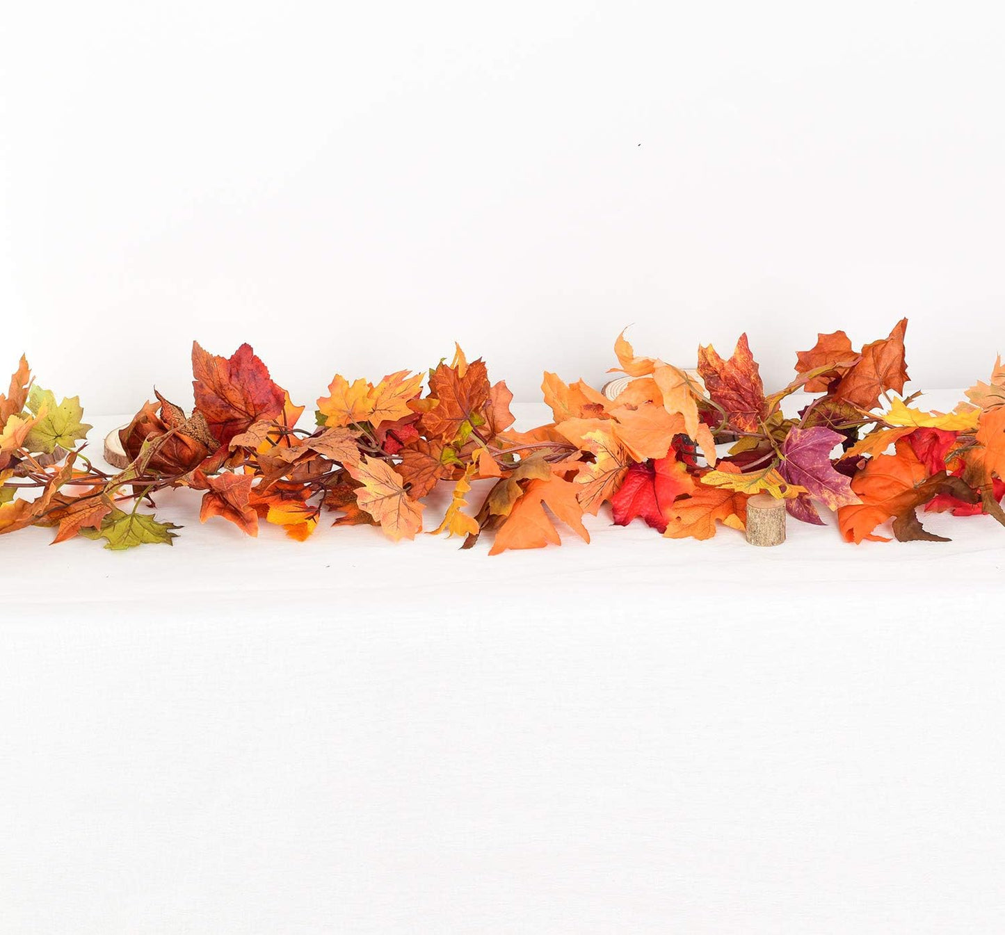 2 Pack Fall Maple Leaf Clearance, 5.9Ft/Piece Hanging Vine Garland Artificial Autumn Foliage Thanksgiving Decor for Home Wedding Fireplace Party Christmas