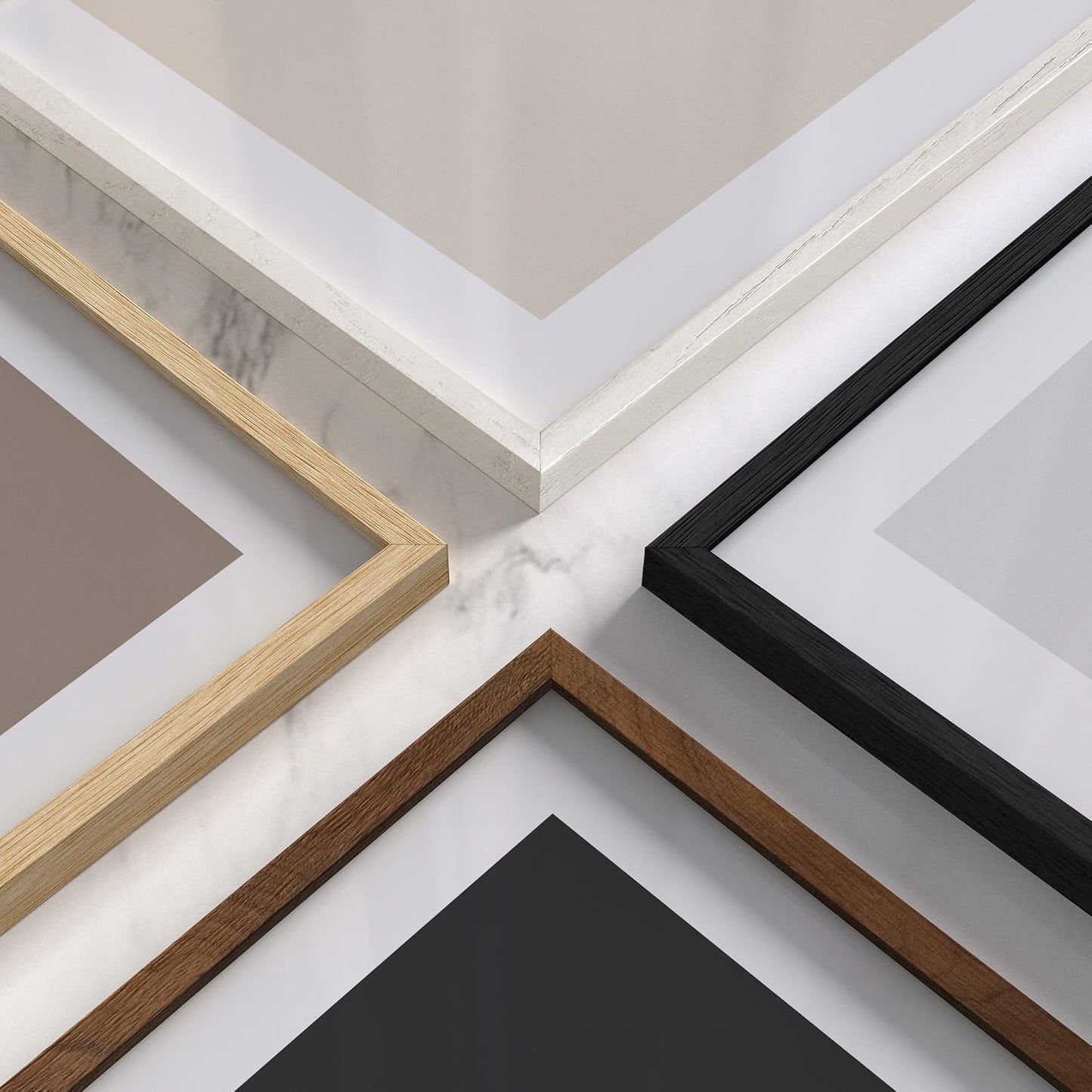 Haus and Hues 5x7 Natural White Wood Photo Frame Set of 25 - Mini Picture Frames Bulk Gallery Set - Premium Bulk Picture Frames 5x7 for Stylish Photo Gallery Wall Frame Set - Ideal for Home & Office