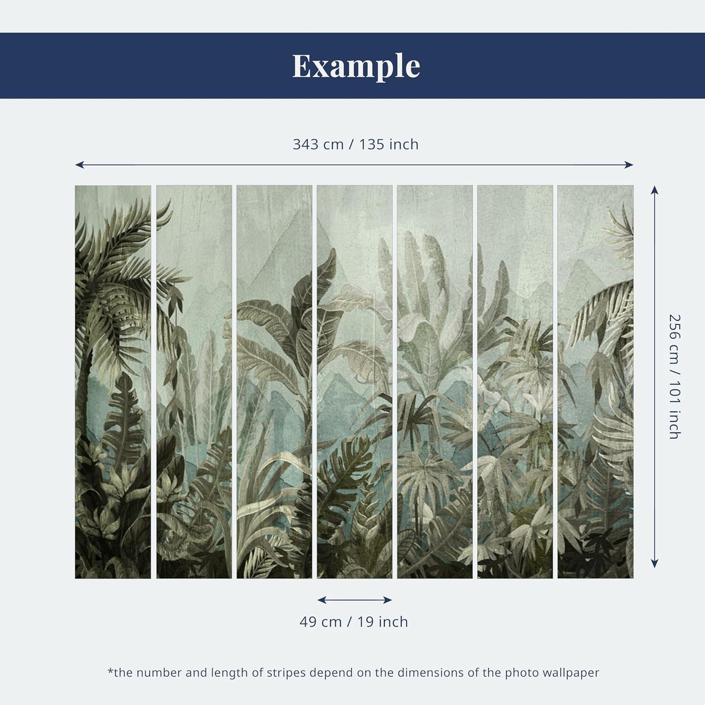 artgeist Premium Wall Mural Jungle 138x101 in - XXL Non-Woven Wallpaper Fleece Wall Decor Photo Print Picture Image Design Leaves Botanical Nature Purple Grey b-A-0827-a-a