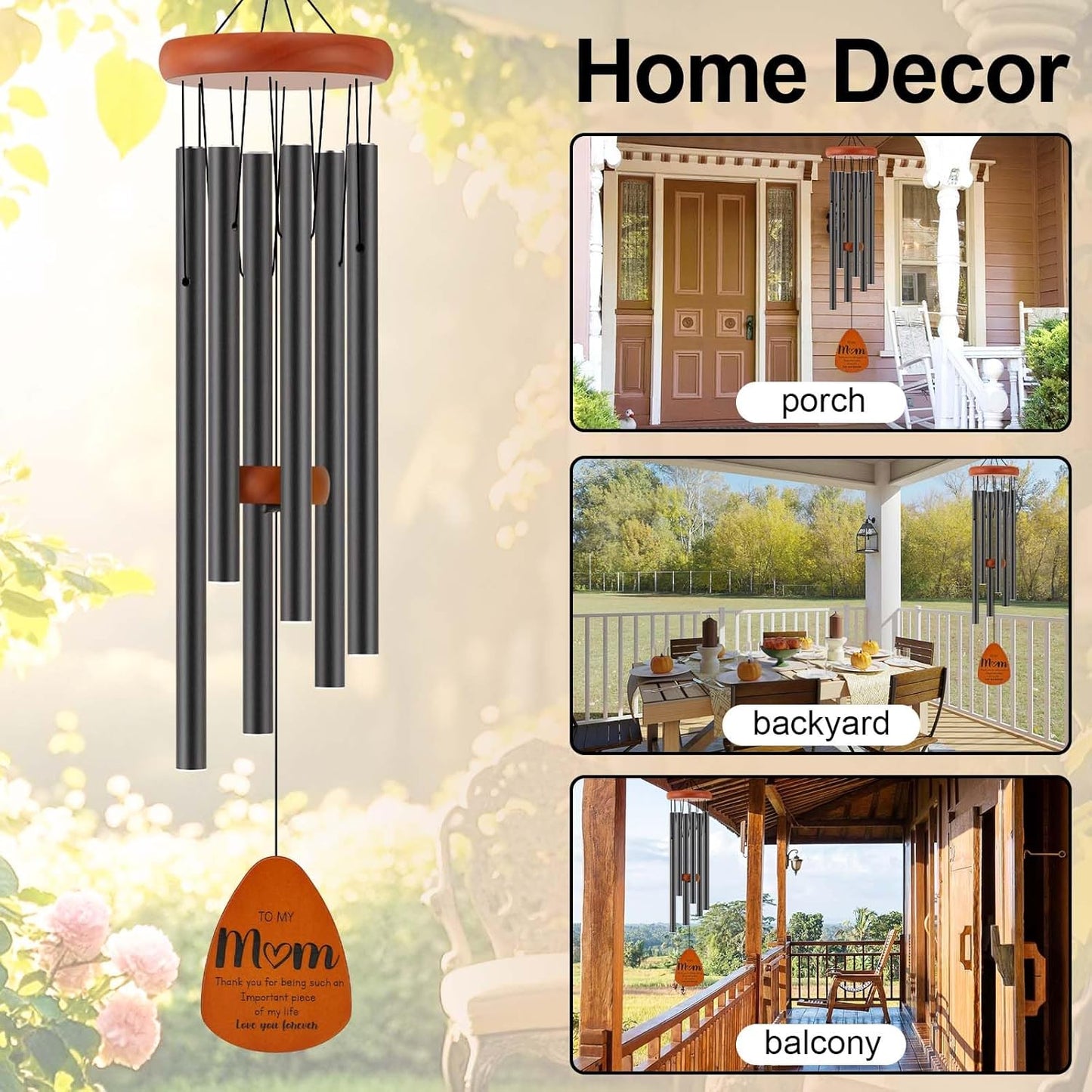 Gifts for Mom, Birthday Gifts for Mom from Daughter Son, Mother Gift for Birthday, Mothers Day, Thanksgiving, Christmas, 32 Inch Wind Chimes Gift for Home Decor
