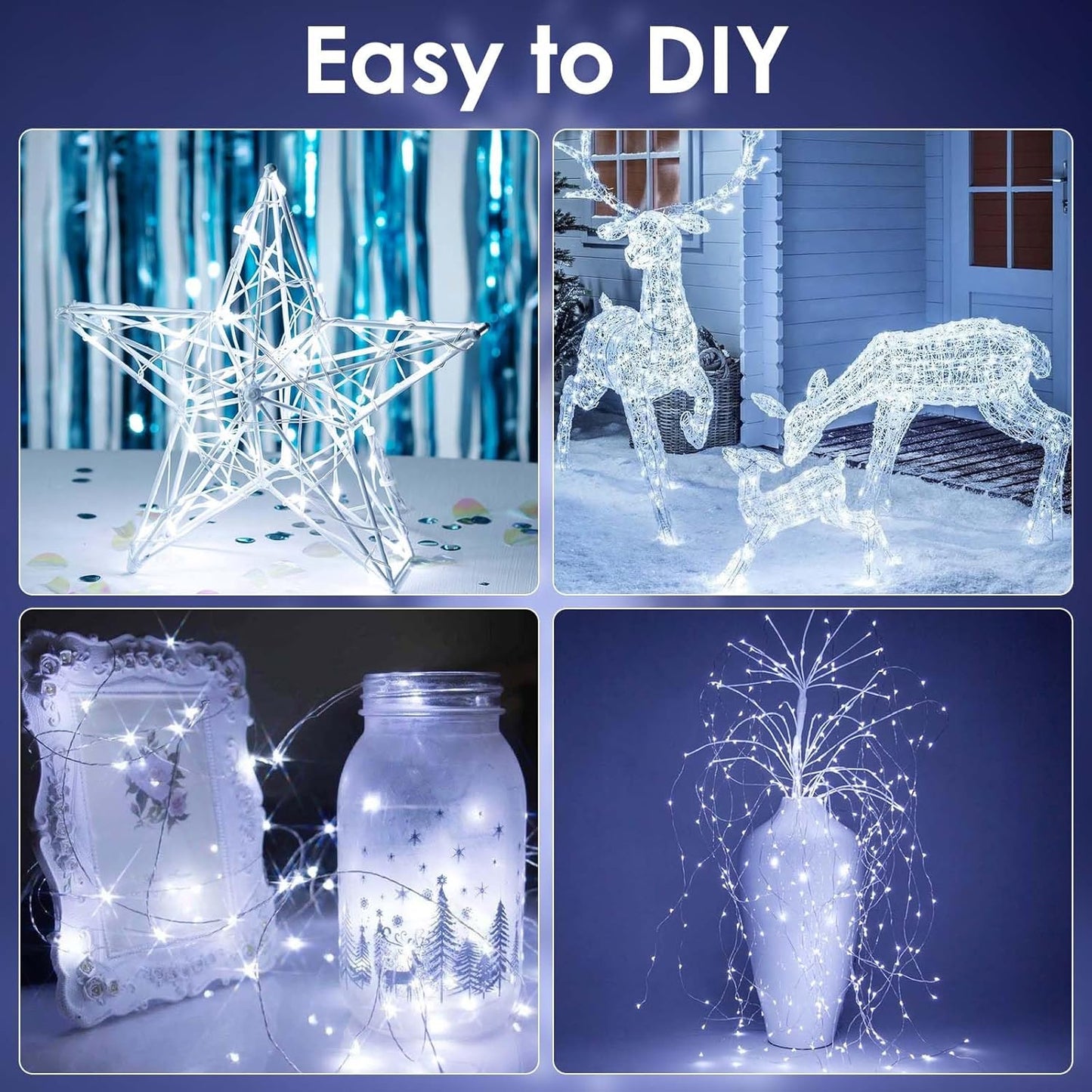 6-Pack Fairy Lights Battery Operated with Timer, Waterproof 16FT 50 LED String Lights Indoor Outdoor, Cuttable Starry Fairy Lights for Christmas Home Bedroom Wedding DIY Centerpiece Decor (Cool White)