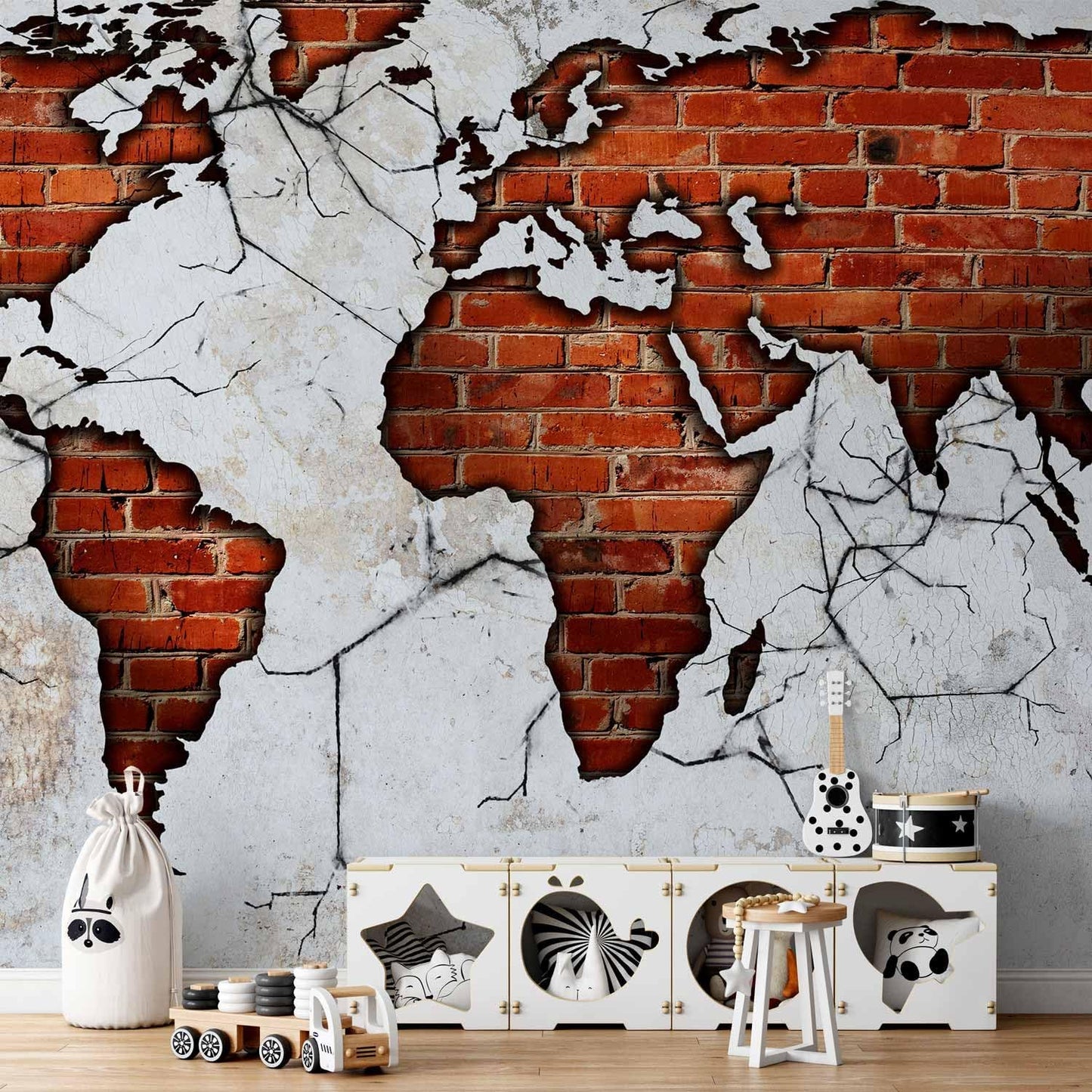 artgeist Premium Wall Mural World Map 157x110 in - XXL Non-Woven Wallpaper Fleece Wall Decor Photo Print Picture Image Design Map of The World k-A-0495-a-a