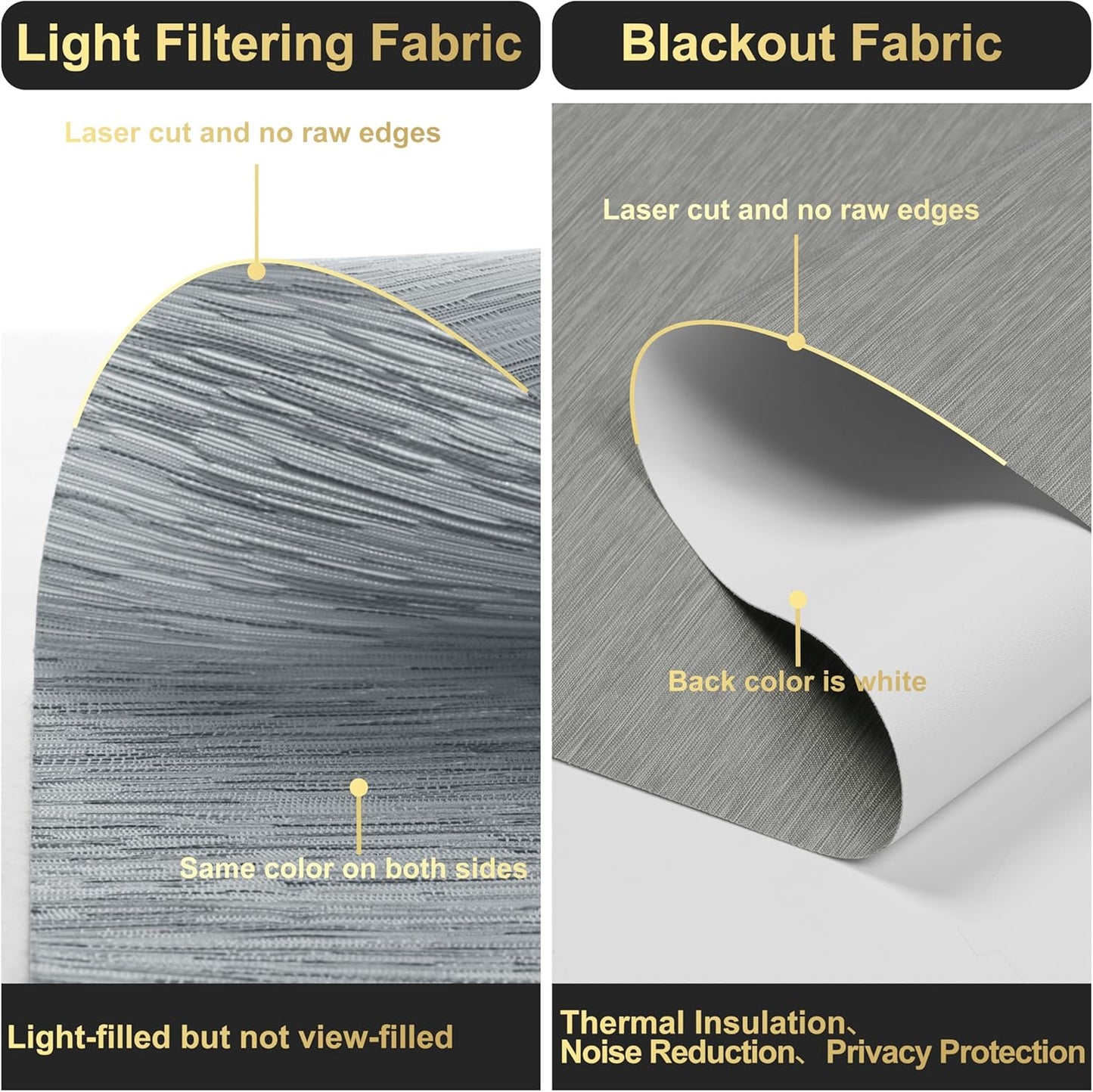 BERISSA Cordless Dual Roller Shades with Cassette Valance,Double Window Shades Blackout and Light Filtering Shades,Day and Night Roller Shades for Home Office Door.Striped Jacquard Grey.45 W x 80" H
