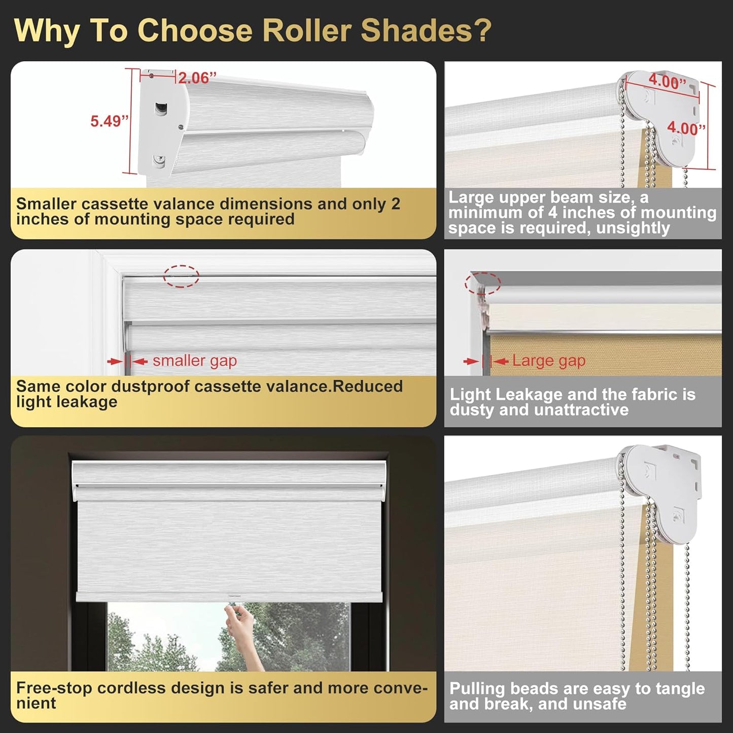 BERISSA Cordless Dual Roller Shades with Cassette Valance, Double Window Shades - Blackout and Light Filtering, Day and Night for Home Office Door. Linen Grey. 76 W x 48" H