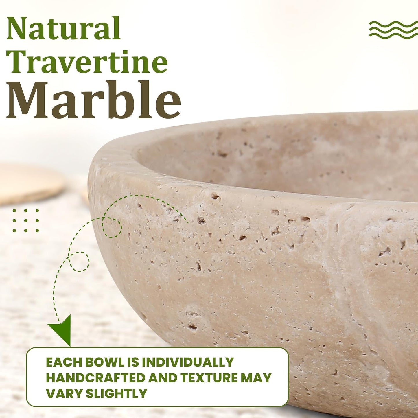 Soft Travertine Bowl — Natural Table Accent