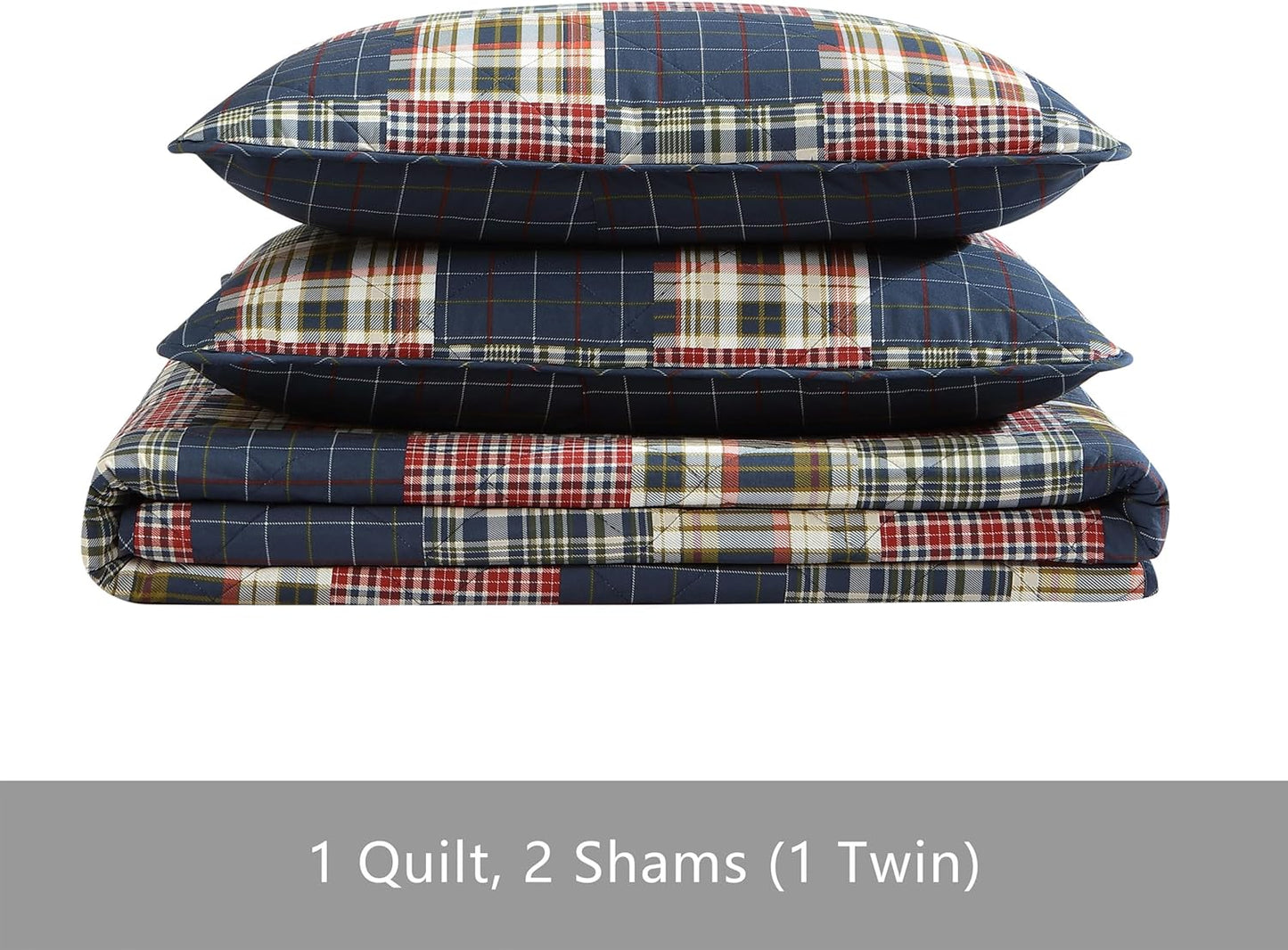 Eddie Bauer Home | Madrona Collection | Bedding Set - 100% Cotton Light-Weight Quilt Bedspread, Pre-Washed for Extra Comfort, Queen, Red