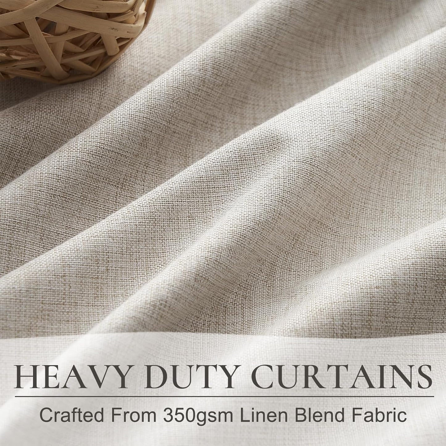Custom 105 Inch Curtains for Nursery, Cute Extra Long 100 Percent Blackout Kids Curtains 2 Panel Set Natural Ivory Cotton Linen Window Drapes Pinch Pleated Thermal Insulated Aesthetic Baby Room Burgs