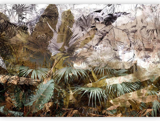 artgeist Wall Mural Tropical Leaves 135x101 in - XXL Peel and Stick Self-Adhesive Wallpaper Removable Large Sticker Foil Wall Decor Print Picture Design Jungle Nature Palm Green Leaves b-C-0789-a-a
