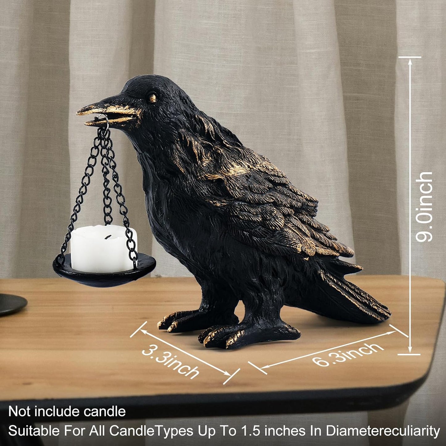 Black Gothic Candle Holders Set (Tall Metal)