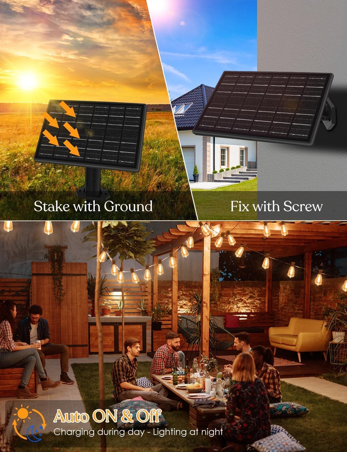 100 FT Solar String Lights Outdoor Waterproof with Remote & USB Port, Solar Power Patio Hanging Lights with Dimmer, Shatterproof LED Edison Bulb Outdoor String Lights for Outside Cafe Yard Fence