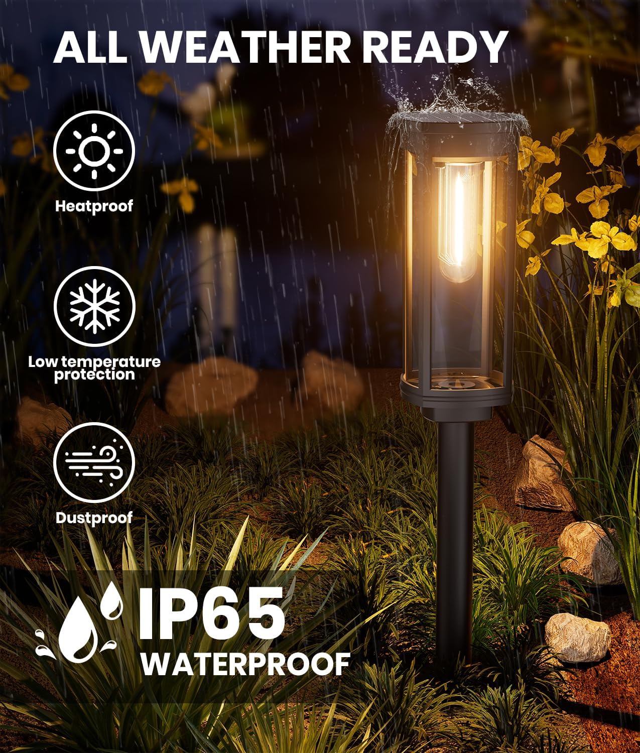8 Pack Solar Pathway Lights Outdoor IP65 Waterproof Super Brightness Solar Powered Landscape Path Lights for Outside Walkway Driveway Garden